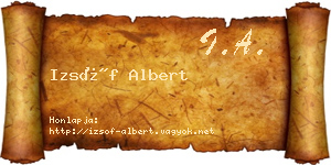 Izsóf Albert névjegykártya