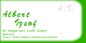 albert izsof business card
