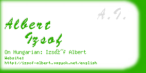 albert izsof business card